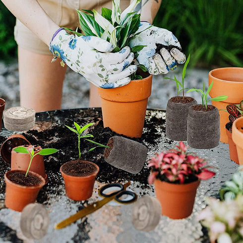 Woohome 150 PCS Peat Pellets Seeding Soil Set, Compressed Peat Block with Plant Labels for Indoor Outdoor Gardening