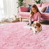KICHOWUA 4x6 Pink Fluffy Area Rugs for Bedroom Girls, Soft Washable Fuzzy Furry Shag Rug for Kids Room, Nursery, Dorm