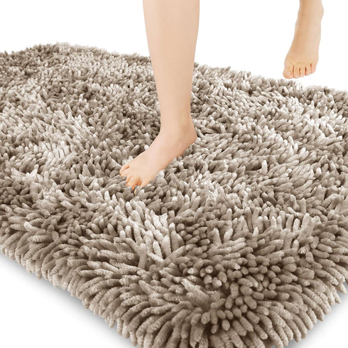 Yimobra Bathroom Rug, Chenille Extra Soft Shaggy Bath Mat, Non-Slip, Machine Washable, Plush Floor Carpet for Bath Room