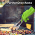 uxcell Silicone Oven Mitts, Heat Resistant Gloves, Non-Slip Grip, Kitchen Hand Protection, Green, 1 Pair