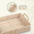 Set 2 of Rectangular Wicker Trays with Handles - Decorative Trays for Coffee Table, Ottoman, Dining Room, Living Room