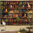 Accnicc 60 44 inch Plant Cat Bookshelf Tapestry Botanical Floral Flower Cats Book Tapestries Wall Hanging Vintage