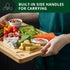 ROYAL CRAFT WOOD Bamboo Cutting Board with Juice Groove, Heavy Duty Kitchen Chopping Board for Meat, Cheese, Vegetables