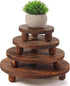Sintuff 4 Pack Mini Wooden Plant Stool Display Wood Cake Stand 12/10/8/6