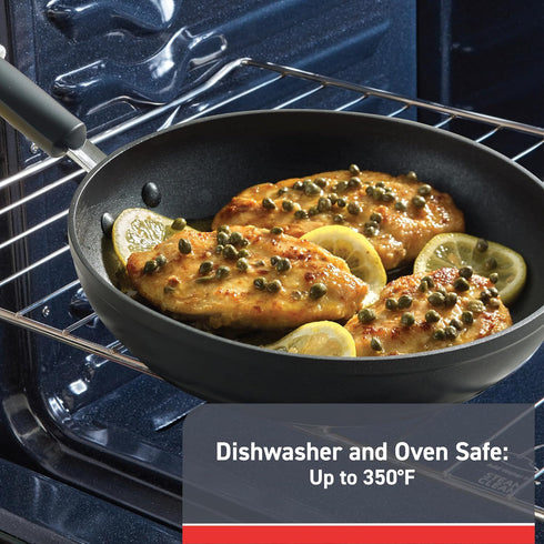 T-fal C4610263 Titanium Advanced Nonstick Fry Pan, 8-Inch, Black, Dishwasher Safe with Heat Indicator
