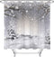 LB Winter Shower Curtain Set, Snowflake Pine Tree Branch Scene, 72x72 inch Waterproof Polyester Bathroom Decorations