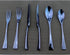 Flatware Set - 18/10 Stainless Steel Mirror Polished Blue Cutlery, 6 Piece Service for 1