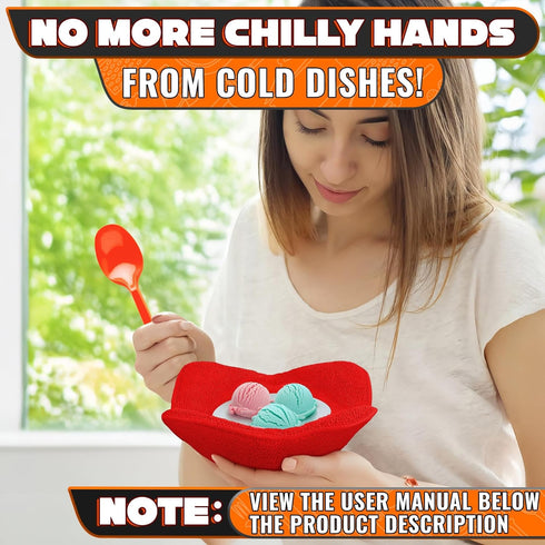 4 Cozy 6.5" 7.1" Pcs Microwave Bowl Holders for Hot Food Microfiber Fabric Heat-Resistant Hot Bowl Holder, Fits Bowls