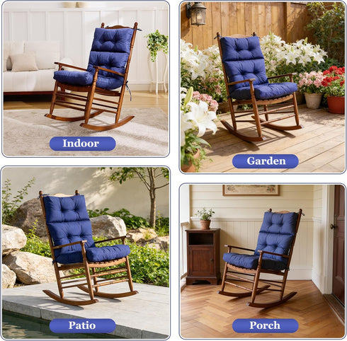 44x23x4 Inch, Rocking Chair Cushion, Waterproof and Fade-Resistant Adirondack Rocker Cushions, Indoor/Outdoor Rocking