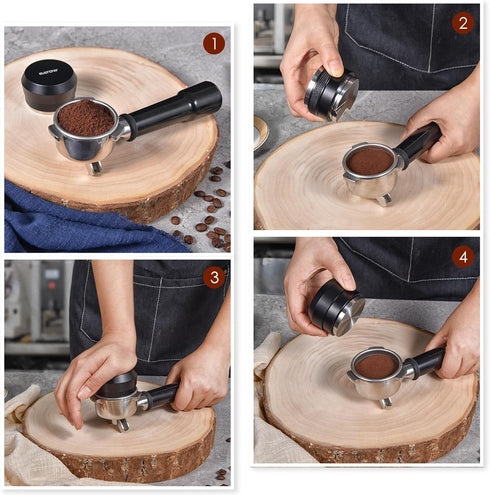 58.5mm Palm Tamper, Espresso 30lbs Calibrated Spring Loaded Puck Tamper with Stainless Steel Base