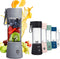 COOK WITH COLOR Mini Portable Blender, 250W Power, 12oz Capacity, Stainless Steel Blade, Wireless/USB Rechargeable, Grey