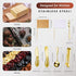 Charcuterie Board Accessories Cheese Spreader Knife Set Cheese Butter Knife Stainless Steel Mini Serving Tongs Spoons Appetizer Forks for Pastry Christmas (Golden,18 Pieces) by Patelai