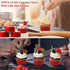 BAKINGPAK 50PCS Mini Aluminum Pans with Lids, 4OZ Baking Cups, Disposable Ramekins, Red Mini Cake Pans for Birthday