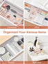 SMARTAKE 25-Piece Drawer Organizer with Non-Slip Silicone Pads for Makeup, Jewelry, and Utensils Storage