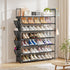 7 33.3in 11.2in 48.7in 28-35 OYREL Large Capacity Tier Shoe Rack, Black, Wide x Deep x Tall, Holds Pairs of Shoes