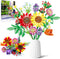 Flower Bouquet Building Set - 17 Artificial Botanical Collection Flowers DIY Home Decoration Gifts (976 Pcs)