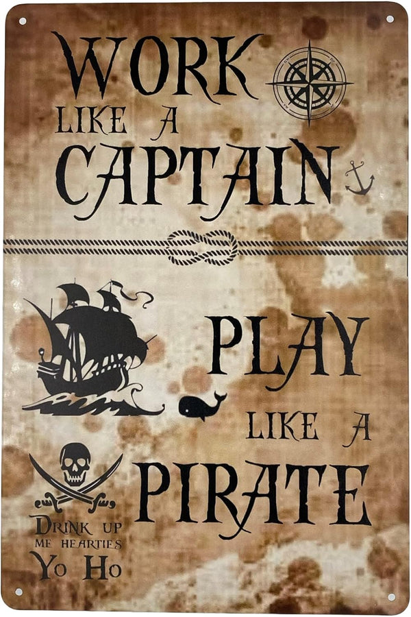 Forever_USA Tin Sign | Metal Wall Poster | Work like a Captain Play