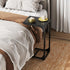 WLIVE C Shaped End Table, Small Couch Side Tables with Metal Frame, Sofa Table TV Tray for Living Room, Bedroom, Relief