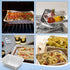 30 Pack 1 lb Rectangular Disposable Aluminum Foil Pan, 16 oz Take Out Food Containers with Clear Plastic Dome Lids