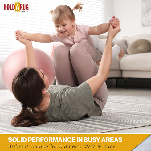 Hold-a-Rug Plush Nonskid Rug Pad, 2' x 4', Reversible Gripper, Safe for All Floors and Carpet