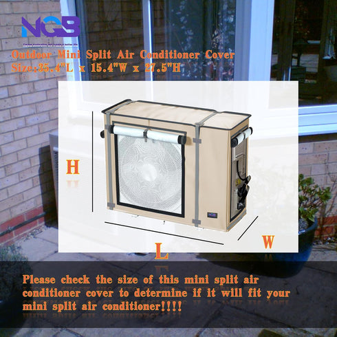 NGB Mini Split Cover for Air Conditioner Outdoor Unit, 35.4"L x 15.4"W x 27.5"H Universal Protection