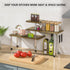 ZHWS Kitchen Corner Shelf Countertop Organizer, 3 Tier Bamboo & Metal Kitchen Organization Plant Stand, Spice Rack