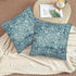 Teal Boho Pillow Covers Set of 2, 22x22 Outdoor Decorative Throw Pillows, Rustic Farmhouse Cushion Cases