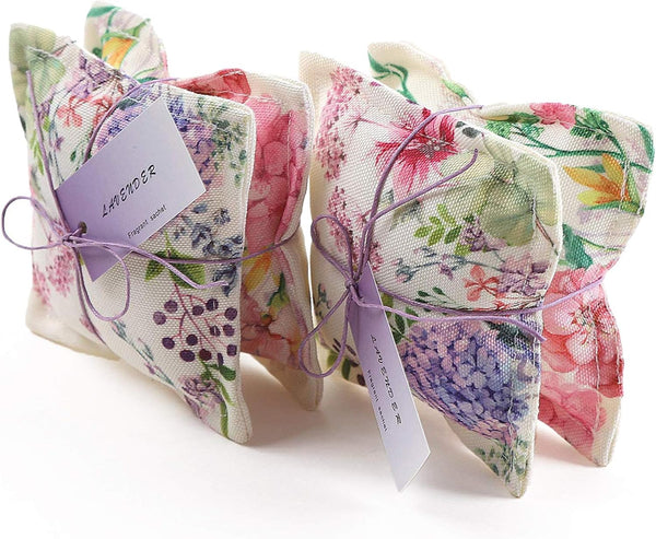 AUCUDA 4 Packs Lavender Scented Sachets Bags for Drawers and Closets, Long-Lasting Fragrance Packets for Fall