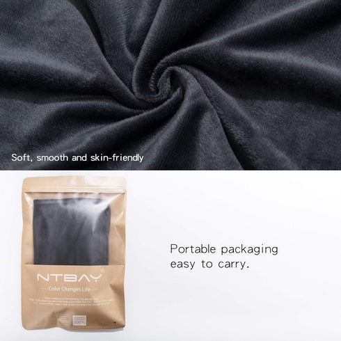 NTBAY 2 Pack Zippered Velvet Pillowcases, Super Soft Cozy Luxury Flannel, 20x30 Inches, Charcoal Grey