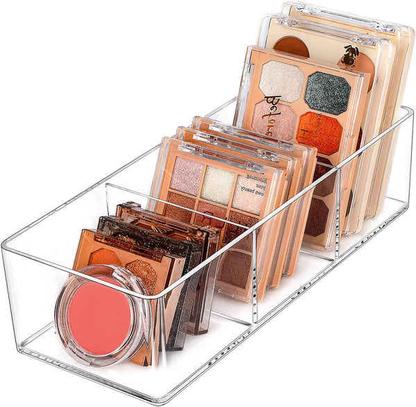 JessLab Acrylic Organizer, 3 Cube Sections Makeup Organizer for Vanity, Bathroom, Kitchen, and Cabinet Storage