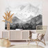 kampdream Mountain Forest Tapestry, Misty Foggy Black and White Tree Landscape Watercolor Art Wall Tapestries for