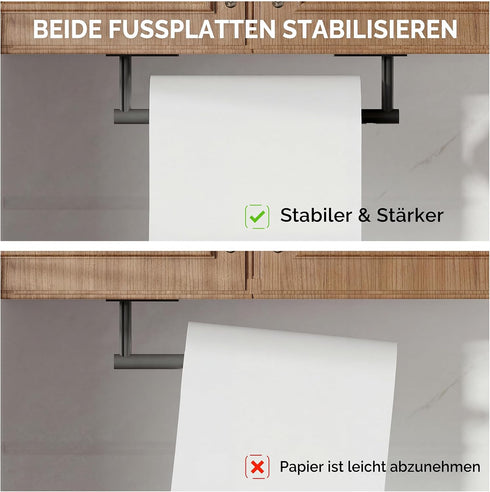 SUS304 Paper Towel Holder Under Cabinet, Self Adhesive or Wall Mounted Stainless Steel Paper Towel Holder for Kitchen