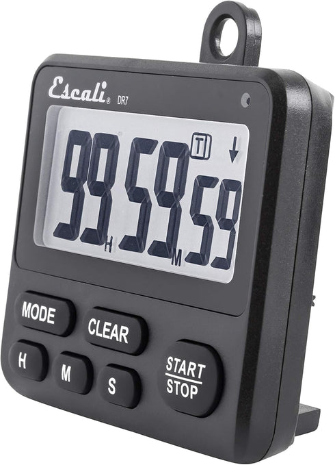 Escali Extra Loud Display Digital Kitchen Timer with Clock Mode, Magnetic Back, Recall Timer