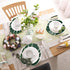 ATFL 8.3'' Artificial Medium Palm Leaves, 50 PCS Fake Tropical Monstera Faux Palm Leaves for Party Decoration (Green)