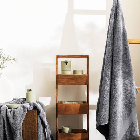Set 600 6 100% Set Set Oakias Premium Towel GSM Piece Grey - Ring Spun Cotton Highly Absorbent Towels - Super Soft