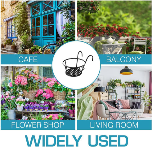 8.66X7.08X6.49 Inch Yardwe Hanging Succulent Planter Flowerpot Holder Stand for Balcony Window Porch Metal Plant Stand