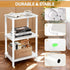 3 Legs28' YGYQZ Tier White Side Table Small End Table with Solid Wood Tall Bedside Table with Storage ShelfNightstand