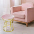 Velvet Round Vanity Stool,Pink Velvet Footrest Ottoman Foot Stool Seat with Golden Metal Legs,Makeup Chair for Bathroom