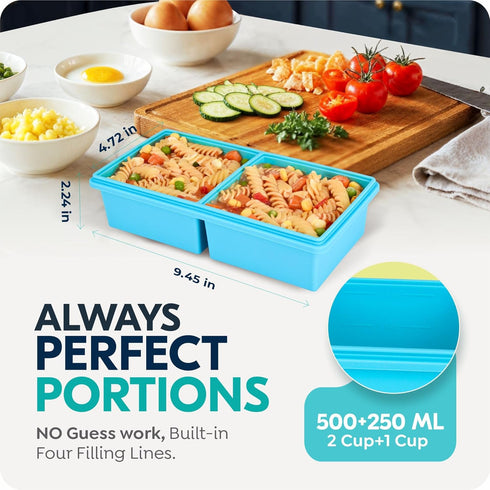 CyhHave 2 Frozen 2 Pack cup Silicone Freezer Trays with Lids, Silicone Soup Freezer Molds, Easily prepare portioned