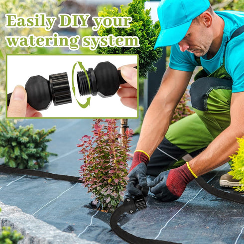 6 25 1/2" 80% Weysat Pcs Garden Soaker Hose Ft Flat Double Layer Consistent Drip Hose Leakproof Heavy Duty Irrigation