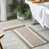 MILVOWOC Luxury Chenille Shaggy Bath Mats, Non-Skid Soft Rugs for Bathroom, Machine Wash/Dry, Khaki/White (17x24 Inch)