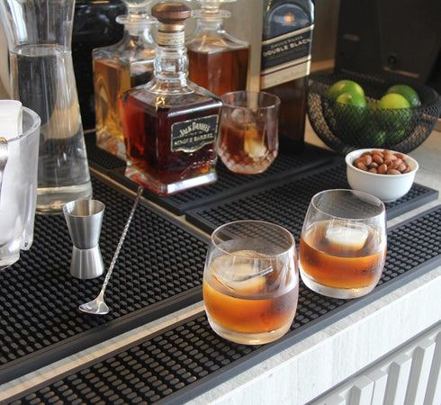 Premium Bar Rubber Spill Mat. 23.6" x 3.1" Bar Rail Mat. 0.4" Thick Bar Mats for Countertop. Bar Mats for Bartending (restaurants/bars/glass drying mat) Bar Mat for home bar by MARELUNNA