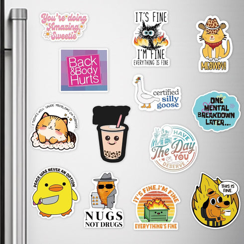 13PCS Funny Meme Magnets for Fridge - Cute Meme Refrigerator Magnets for Home Kitchen Car Decoration