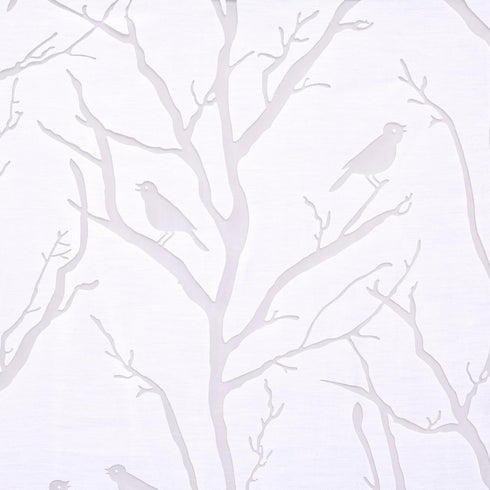 Madison Park Semi Sheer Single Curtain, 50x84, Grommet Top Botanical Print for Living Room, Bedroom, Bird White