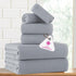 6 Set- 550 2 2 2 Set CASA COPENHAGEN Wave Textured Piece Towel Grey Violet, GSM Bath Towel Hand Towel Washcloth, Rough