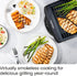 Chefman Electric Smokeless Indoor Grill, Non-Stick Cooking Surface & Adjustable Temperature Knob for BBQing, Black