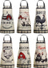 Bencailor 6 Pcs Waterproof Kitchen Aprons, Adjustable Baking Cooking Themed Aprons for Home