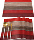 Vandarllin Christmas Red Brown Placemats, Set of 6 Retro Rustic Barn Wood Texture Stain Resistant Table Mats