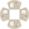 SHACOS Small Round Table Placemats - Wedge Placemat Set of 4, Non-Slip Heat Resistant Woven Vinyl, Beige Yellow
