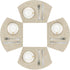 SHACOS Small Round Table Placemats - Wedge Placemat Set of 4, Non-Slip Heat Resistant Woven Vinyl, Beige Yellow